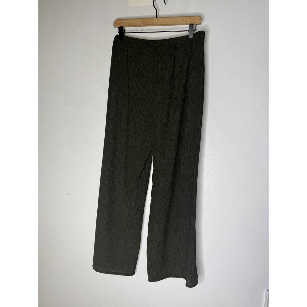 Eileen Fisher green Crinkle Textured Tunic Top and Wide Leg Pant set xs/s - Picture 6 of 9